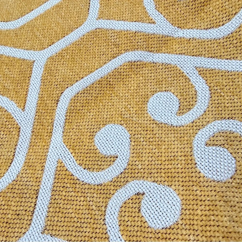 2 Vibrant Yellow Geometric Lattice Patterned Accent Pillow Covers 18.5